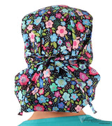 Big Hair Ponytail Surgical Scrub Cap - Scrub Cap for Long Hair - Precious Posies Big Hair Surgical Scrub Caps