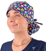 Big Hair Ponytail Surgical Scrub Cap - Fabulous Fishies Big Hair Surgical Scrub Caps