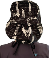 Big Hair Surgical Scrub Cap - Human Body Skeleton with Black Ties (Glow In The Dark) - Big Hair Surgical Scrub Caps - Sparkling EARTH