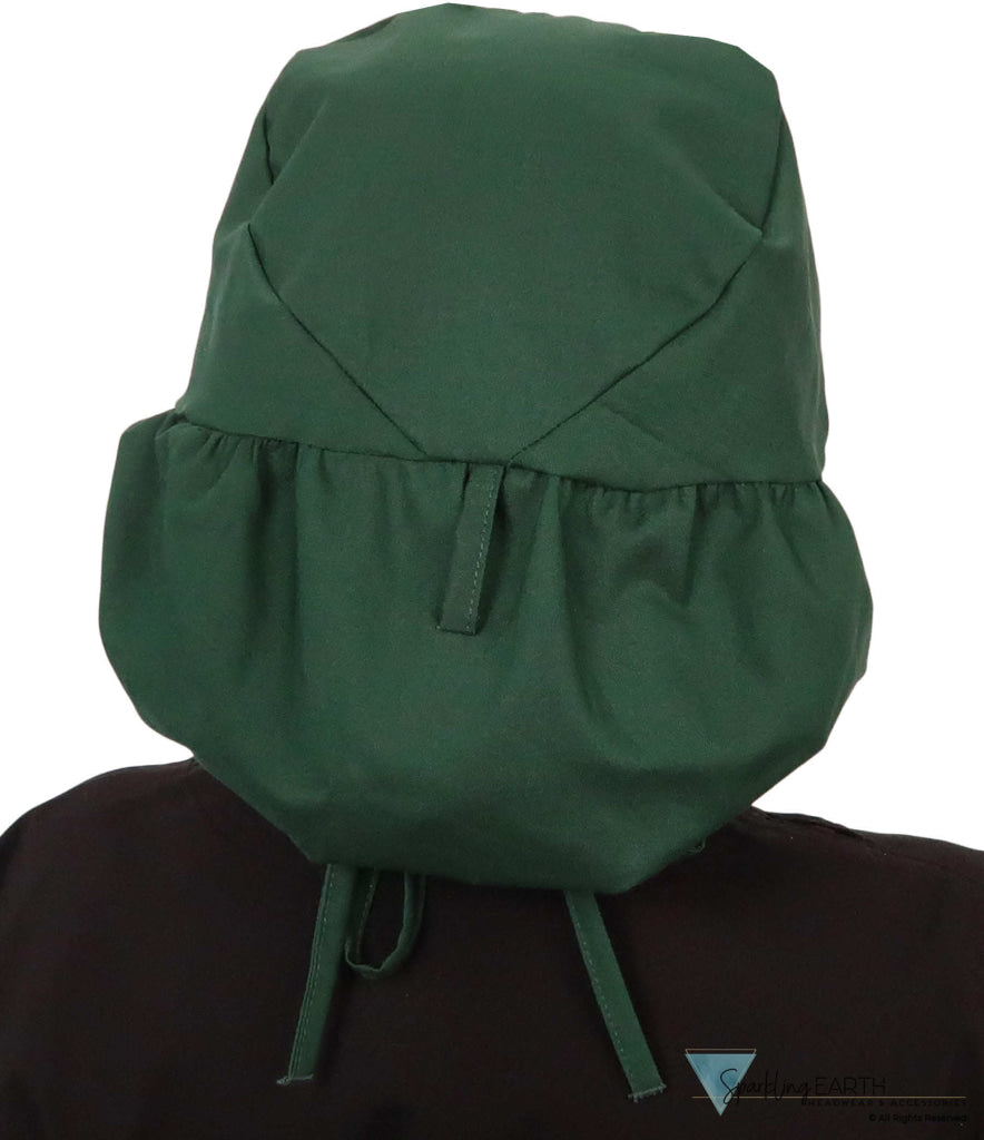 Big Hair Ponytail Surgical Scrub Cap - Perfect Scrub Cap for Long Hair - Hunter Green Big Hair Surgical Scrub Caps