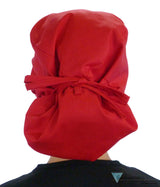 Big Hair Ponytail Surgical Scrub Cap - Perfect Scrub Cap for Long Hair - Red Big Hair Surgical Scrub Caps