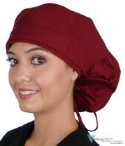 Big Hair Surgical Scrub Cap - Solid Red Wine - Big Hair Surgical Scrub Caps - Sparkling EARTH