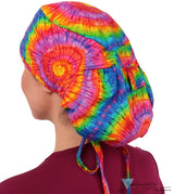 Big Hair Ponytail Surgical Scrub Cap - Perfect Scrub Cap for Long Hair - Tie Dye Big Hair Surgical Scrub Caps