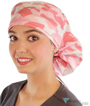 Big Hair Surgical Scrub Cap - Pink Camo Caps