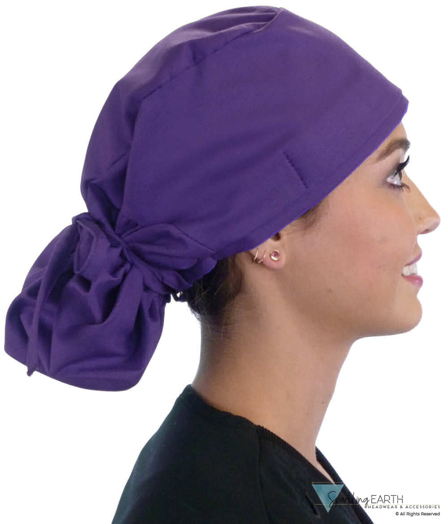 Big Hair Surgical Scrub Cap - Purple Caps