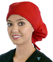 Big Hair Surgical Scrub Cap - Red Caps