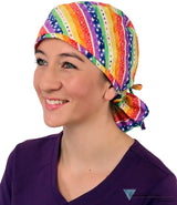 Big Hair Surgical Scrub Cap - Stripes Of Color Caps