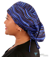 Big Hair Surgical Scrub Cap - Waves Of Blue Caps