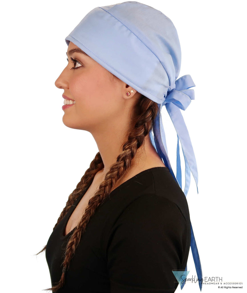 Bold Nicole Nomad 10 Skull Cap - Stylish for Bikers and Hair Loss - USA Made - Solid Sky Blue - Nicole Nomad 10 Skull Caps - Sparkling EARTH