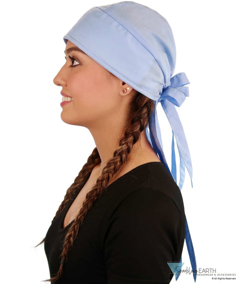 Bold Nicole Nomad 10 Skull Cap - Stylish for Bikers and Hair Loss - USA Made - Solid Sky Blue - Nicole Nomad 10 Skull Caps - Sparkling EARTH