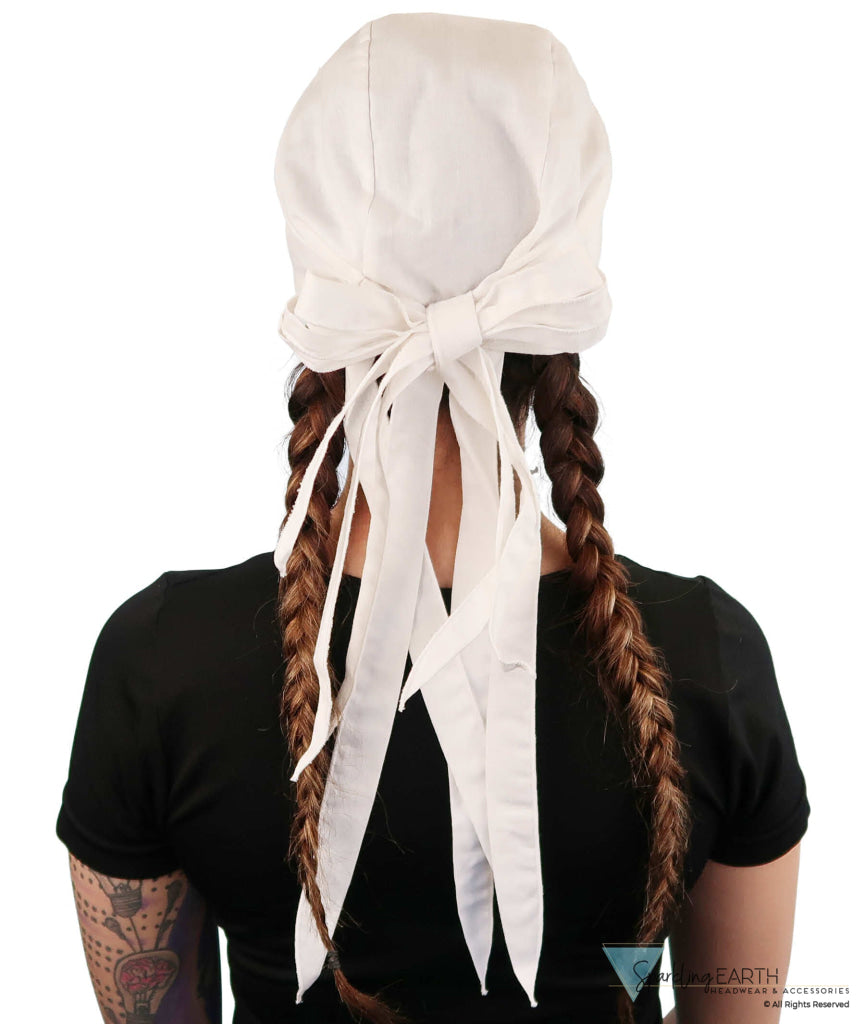 Bold Nicole Nomad 10 Skull Cap - Stylish for Bikers and Hair Loss - USA Made - Solid White - Nomad 10 Skull Caps - Sparkling EARTH