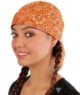 Breathable Cotton Skull Caps - Blazing Bandana Orange Classic Skull Caps