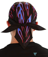 Breathable Cotton Skull Caps - Blue Flames Classic