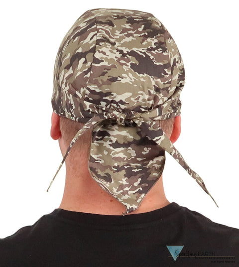 Breathable Cotton Skull Caps - Combat Camo - Classic Skull Caps - Sparkling EARTH