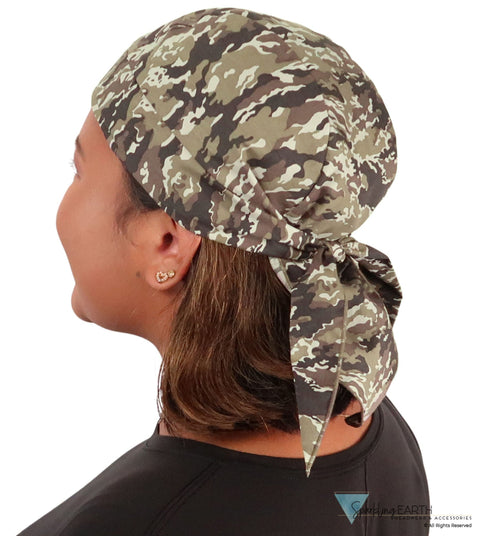 Breathable Cotton Skull Caps - Combat Camo - Classic Skull Caps - Sparkling EARTH
