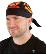 Breathable Cotton Skull Caps - Fire Department on Black - Classic Skull Caps - Sparkling EARTH