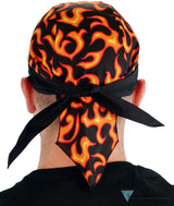 Breathable Cotton Skull Caps Liquid Flames on Black Classic Skull Caps