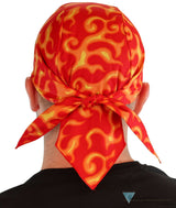 Breathable Cotton Skull Caps Liquid Orange Flames on Red Classic Skull Caps