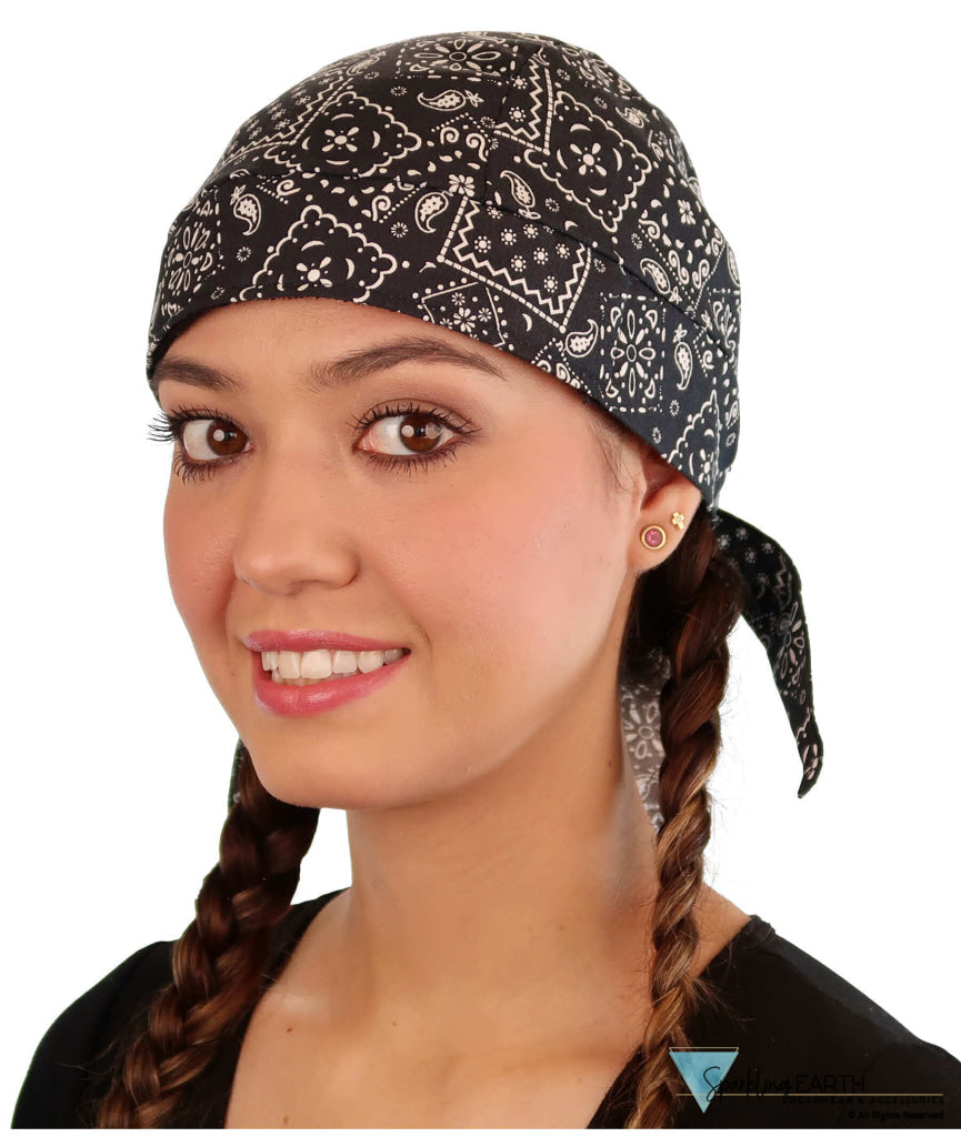 Breathable Cotton Skull Caps: Perfect for Any Activity - Blazing Black Bandana Classic Skull Caps