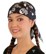Breathable Cotton Skull Caps: Perfect for Any Activity - Hearts Skulls & Roses on Black Classic Skull Caps