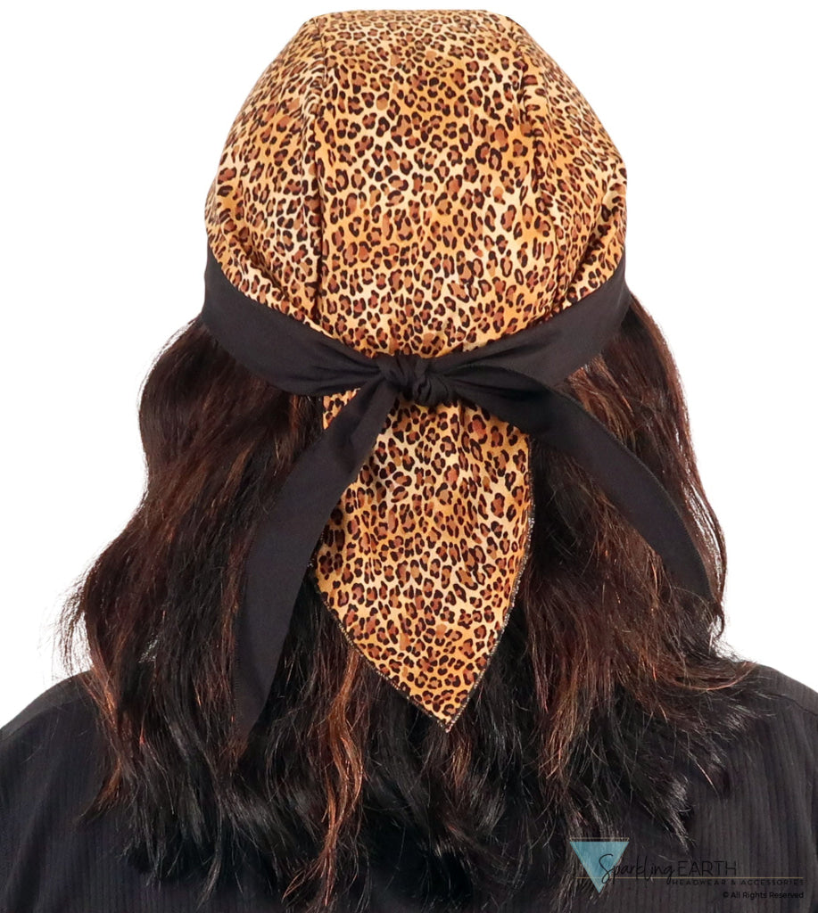 Breathable Cotton Skull Caps: Perfect for Any Activity - Leopard Skin with Black Band Classic Skull Caps