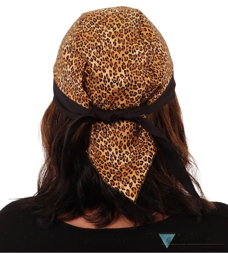 Breathable Cotton Skull Caps: Perfect for Any Activity - Leopard Skin with Black Band Classic Skull Caps