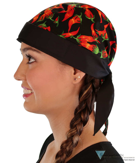 Breathable Cotton Skull Caps: Perfect for Any Activity  - Red Chili Peppers with Black Band - Classic Skull Caps - Sparkling EARTH
