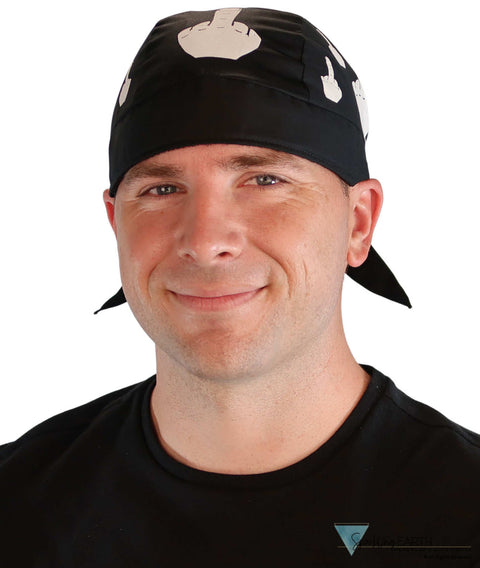 Breathable Cotton Skull Caps: Perfect for Any Activity  - White Bird Finger on Black - Classic Skull Caps - Sparkling EARTH