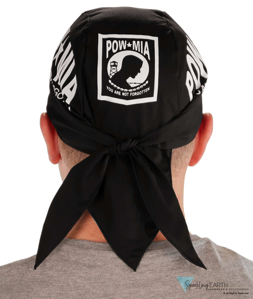 Breathable Cotton Skull Caps: Perfect for Any Activity - White POW MIA on Black Classic Skull Caps