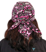 Breathable Cotton Skull Caps Pink Ribbon Collage on Black Classic Skull Caps
