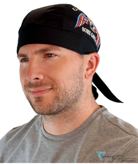 Breathable Cotton Skull Caps - POW MIA Some Gave All with Eagle on Black - Classic Skull Caps - Sparkling EARTH