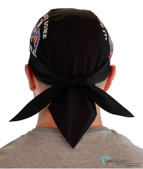 Breathable Cotton Skull Caps - POW MIA Some Gave All with Eagle on Black - Classic Skull Caps - Sparkling EARTH