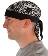 Breathable Cotton Skull Caps - Rattlesnake on Black Classic Skull Caps