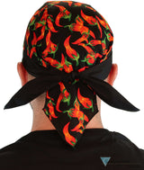 Breathable Cotton Skull Caps - Red Chili Peppers with Black Band - Classic Skull Caps - Sparkling EARTH