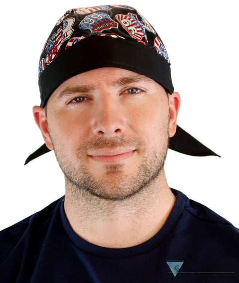 Breathable Cotton Skull Caps Route 66 Patriotic Signs Classic Skull Caps