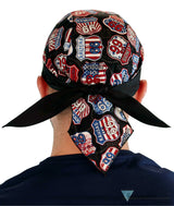 Breathable Cotton Skull Caps Route 66 Patriotic Signs Classic Skull Caps