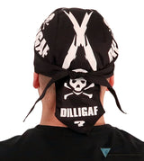 Breathable Cotton Skull Caps Screen Printed DILLIGAF on Black Classic Skull Caps