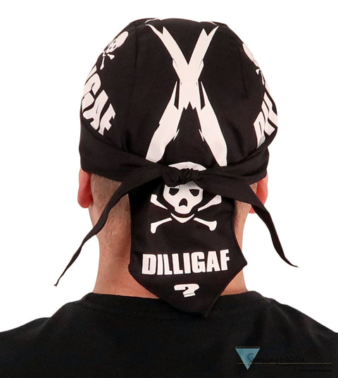 Breathable Cotton Skull Caps Screen Printed DILLIGAF on Black Classic Skull Caps