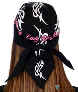 Breathable Cotton Skull Caps - Screen Printed Lady Rider on Black - Classic Skull Caps - Sparkling EARTH