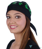 Breathable Cotton Skull Caps - Shamrocks on Black Classic Skull Caps