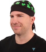 Breathable Cotton Skull Caps - Shamrocks on Black Classic Skull Caps