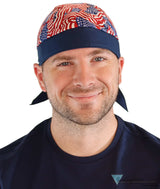 Breathable Cotton Skull Caps Small Tossed US Flag #2 Classic Skull Caps