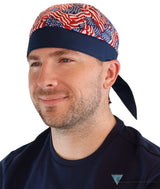Breathable Cotton Skull Caps Small Tossed US Flag #2 Classic Skull Caps