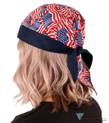 Breathable Cotton Skull Caps - Small Tossed US Flag #2 Classic Skull Caps
