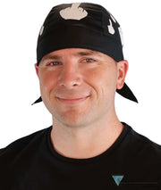 Breathable Cotton Skull Caps - White Bird Finger on Black - Classic Skull Caps - Sparkling EARTH