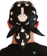 Breathable Cotton Skull Caps - White Bird Finger on Black - Classic Skull Caps - Sparkling EARTH