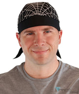 Breathable Cotton Skull Caps White Spider Webs Classic Skull Caps
