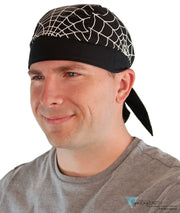 Breathable Cotton Skull Caps White Spider Webs Classic Skull Caps