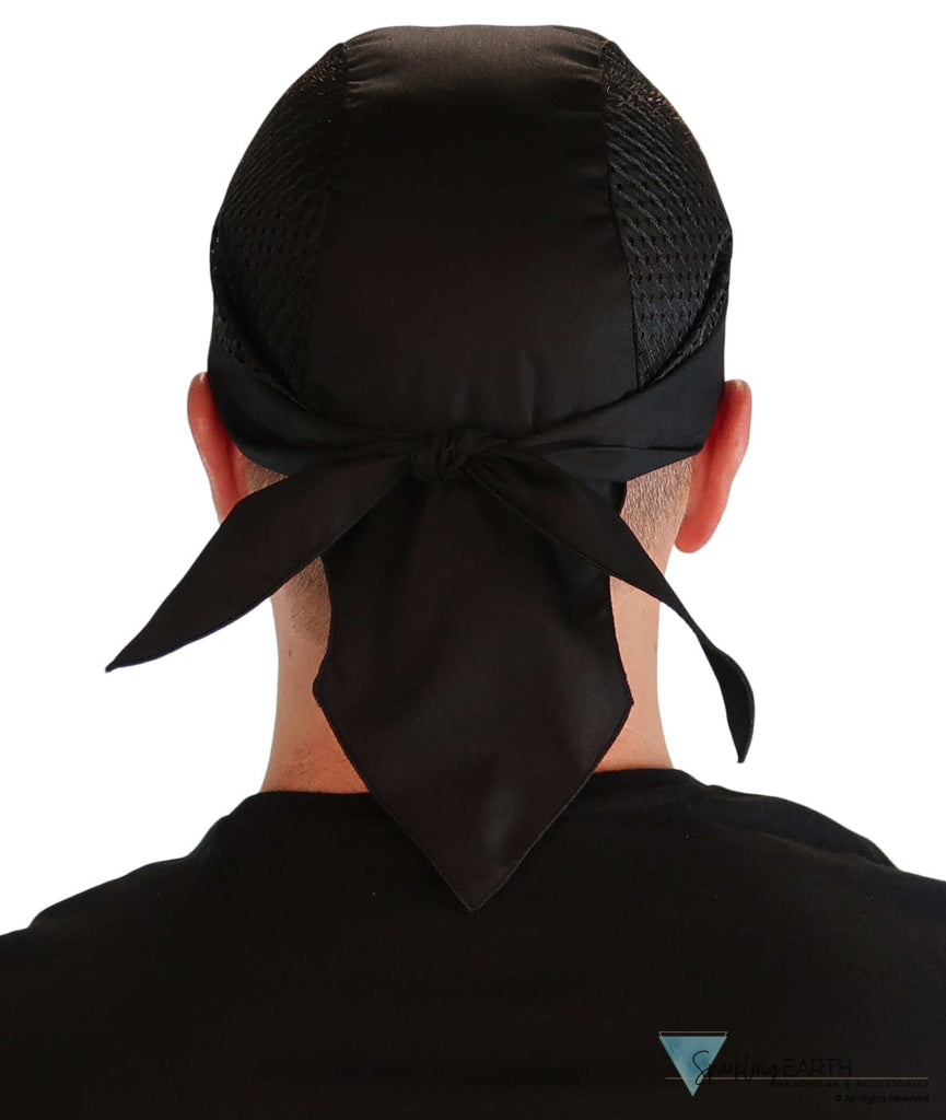 Breathable Cotton Skull Caps with Air Flow Side Panels - Ultimate Comfort Cotton - Black Air Flow (Mesh Sides) Classic