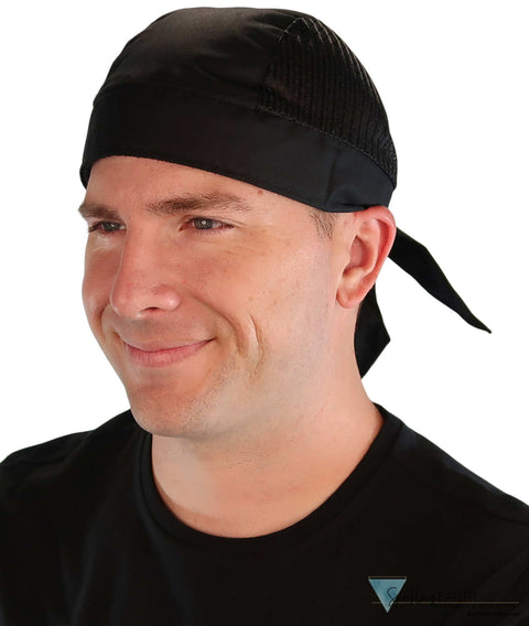 Breathable Cotton Skull Caps with Air Flow Side Panels - Ultimate Comfort Cotton - Black Air Flow (Mesh Sides) Classic